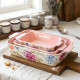 Floral Porcelain Casserole Set 3 Pcs